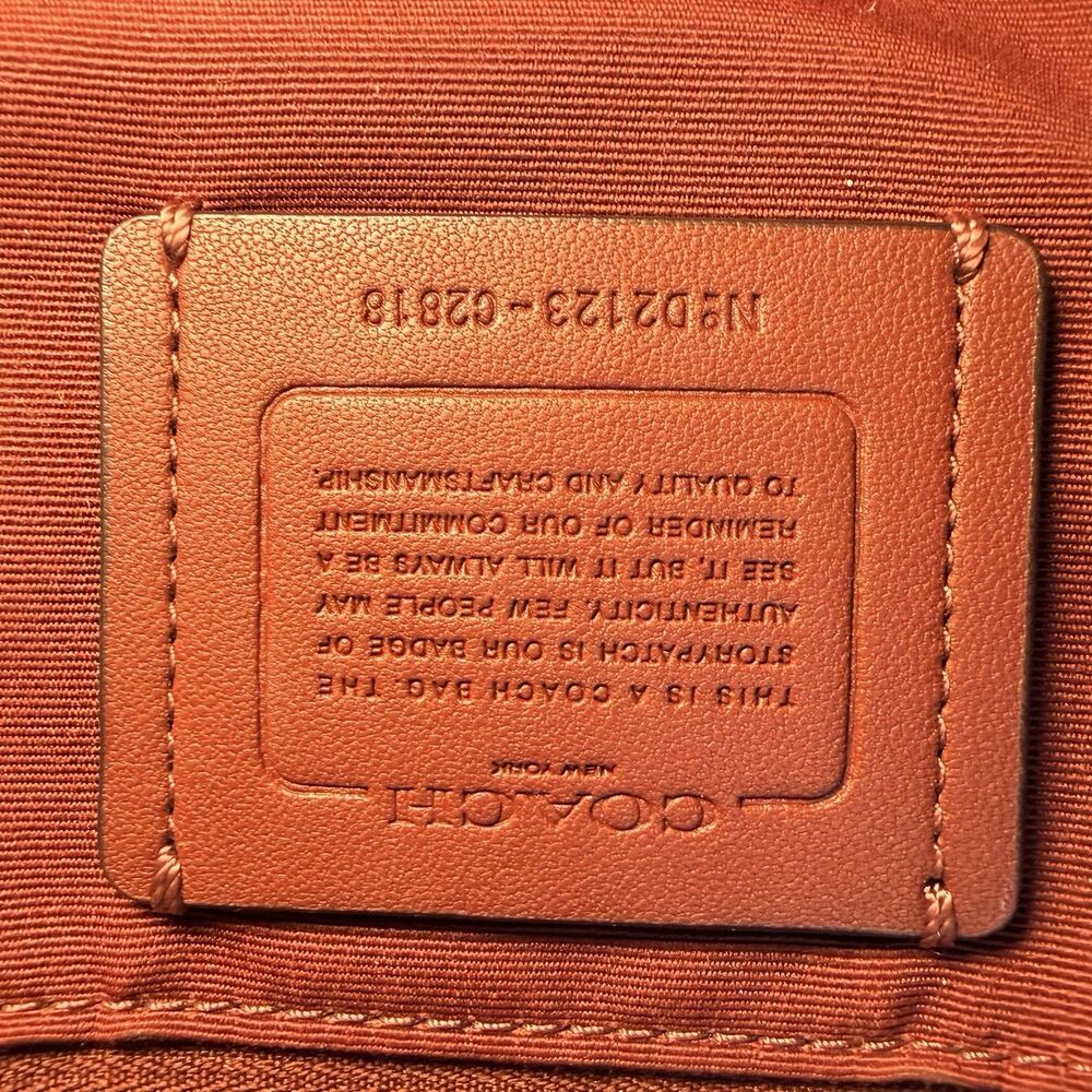 COACH C2818 Val Duffle Shoulder Bag in Pebble Red Leather 4"x12"x10" EUC - Picture 12 of 16